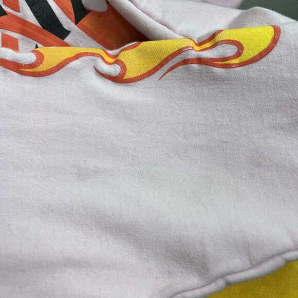 Anti Social Social Club Hoodie Small Pink Spellout Pull Over Streetwear Flames - Picture 10 of 11